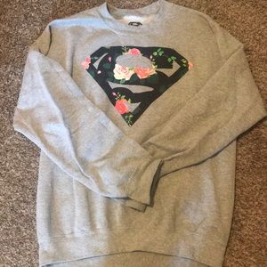 Superman floral sweatshirt
